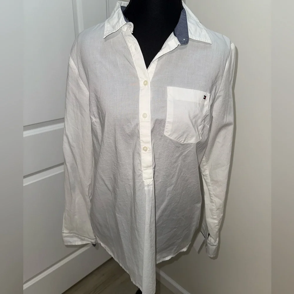 Tommy Hilfiger white button-up blouse